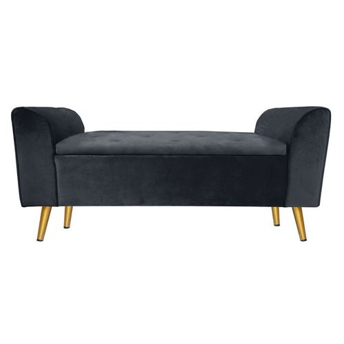 Paris Prix - Banc Coffre En Velours "Turner" 114cm Noir