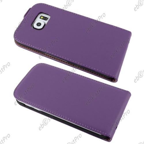 Ebeststar ® Film Verre Trempé Pour Samsung Galaxy S6 Sm-G920f, G920 Etui En Pu Cuir Clapet Ultra Fine Housse Coque, Couleur Violet