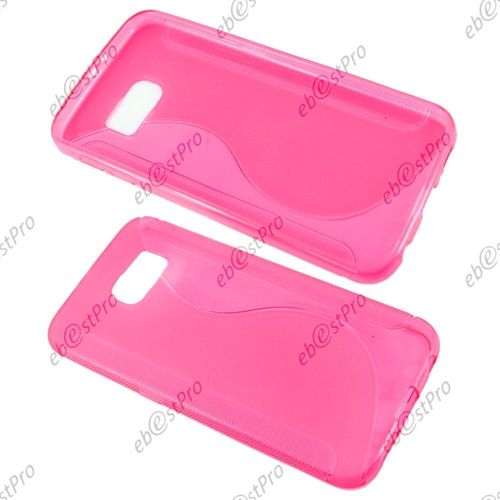 Ebeststar ® Film Verre Trempé Pour Samsung Galaxy S6 Sm-G920f, G920 Coque S-Line Silicone Gel Motif Vague Housse Etui Protection Souple, Couleur Rose