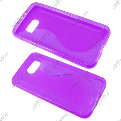 Ebeststar ® Film Verre Trempé Pour Samsung Galaxy S6 Sm-G920f, G920 Coque S-Line Silicone Gel Motif Vague Housse Etui Protection Souple, Couleur Violet