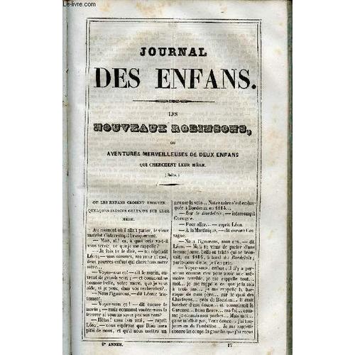 Le Journal Des Enfans - Extrait Du Tome 8 - 8eme Année - Les Nouveaux Robinsons Ou Aventures Merveilleuses De Deux Enfans Qui Cherchent Leur Mère (Suite) Par Eugénie Foa - Le Calao-Rhinocéros - Le(...)