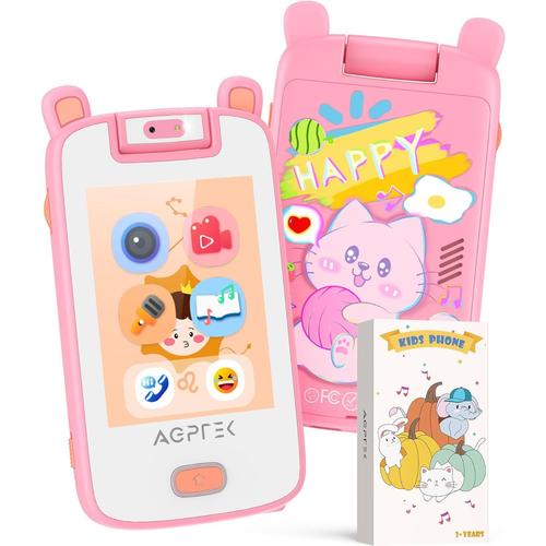 32Go MP3 Enfant Bluetooth 5.3 avec Appareil Photo, Mignon Chat Design Enfant Lecteur Écran TFT 2,8 Pouces, Baladeur MP3 Fille Qualité sonore Hi-FI avec Jeux de puzzle,Enregistreur,Réveil - Rose