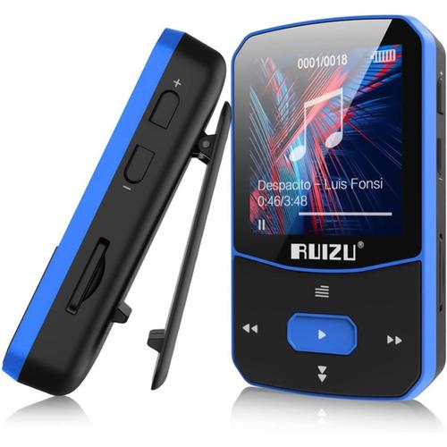 Original Ruizu X50 Mini Sport Clip MP3 Player Bluetooth 8 Go Lecteur de Musique sans Perte de Carte TF, Radio FM, Enregistrement, E-Book