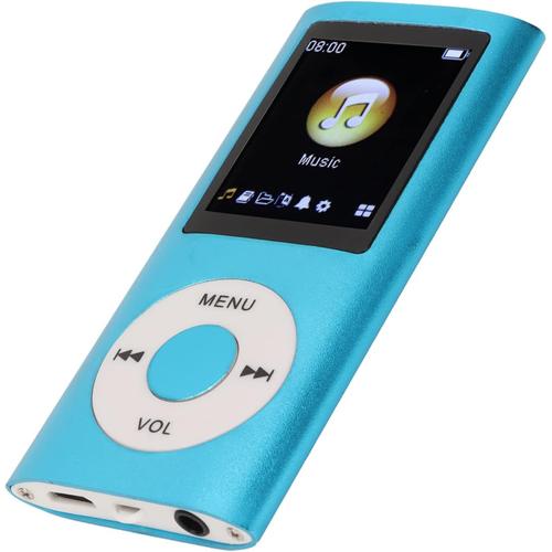 Lecteur MP3 Walkman 64G, Lecteur de Musique MP3 à écran de 1,8 Pouces pour Les études Sportives, Prise en Charge MP3 WMA FLAC Ape AAC OGG et ACELP, écouteurs Inclus (Bleu)
