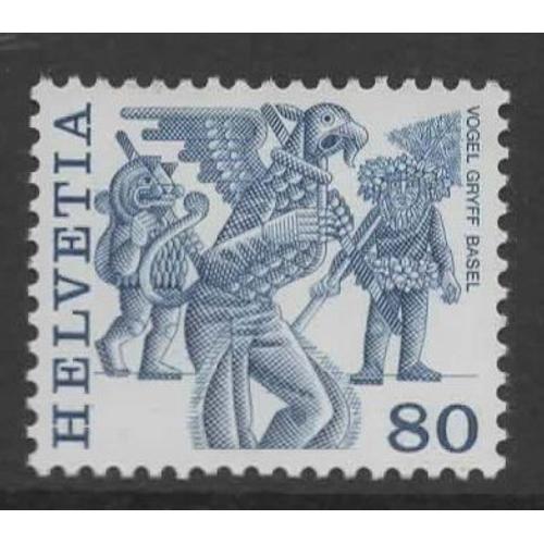 Suisse, Timbre-Poste Y & T N° 1040, 1977 - Coutumes Populaires, Vogel Gryff Basel