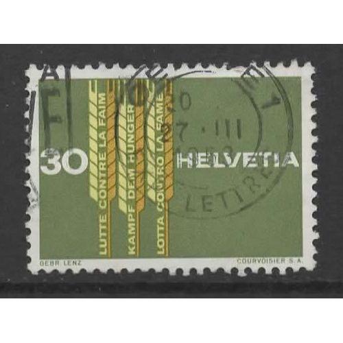 Suisse, Timbre-Poste Y & T N° 708 Oblitéré, 1963 - Contre La Faim