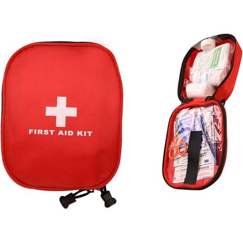 Trousse De Premier Secours Sac D'urgence Imperméable Kit De Premier Secours 31 Pcs Sac De Premiers Soin Maison Bureau Voiture Voyage Camping Randonnée (Rouge Avec Les Fournitures 