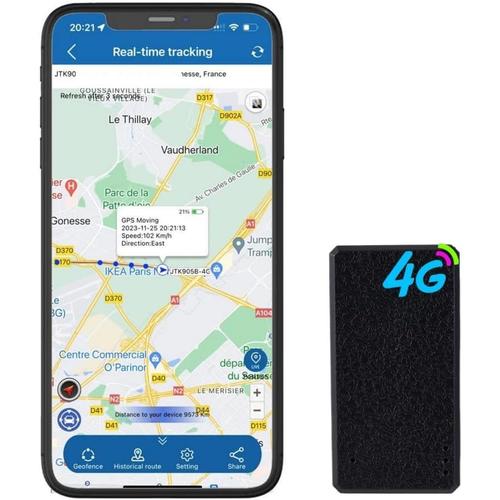 4G Mini GPS Traceur avec Micro GPS Tracker en Temps Réel APP sans Abonnement Portable GPS TK901 Antivol pour Voiture/Personnes/Personnes âgées/Enfant/Valise/Sac