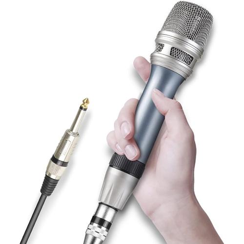 C90 Microphone Filaire Professionnel Microphone Vocal Dynamique Microphone Portable pour la Maison KTV, Chant, Discours, Mariage, scène, activités de Plein air
