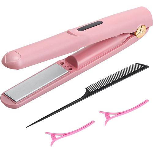 Lisseur Sans Fil Rechargeable Et Boucleur 2 En 1, En Céramique Professionnel Portable, Chaleur Rapide, Contrôle Intelligent De La Température, Anti - Brûlure Mini Lisseur Cheveux Pour Voyage