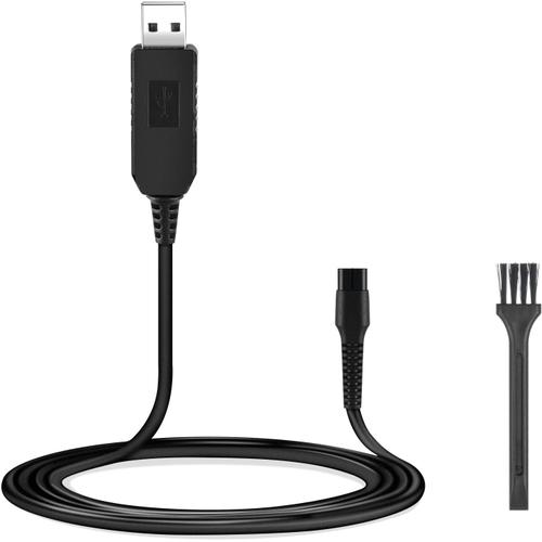 Câble Chargeur Usb, Câble De Charge Rasoir, 4,3 V Câble D'alimentation Avec Petite Brosse, Cordon D'alimentation Compatiblepour Philips One Blade A00390 Rq320 Rq328 Rq330 Rq331 Rq338 Rq350