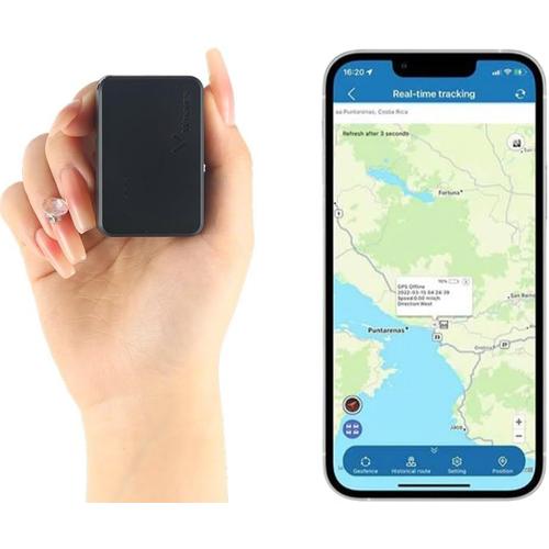 Mini Traceur GPS, Étanche avec Aimant Puissant, Suivi en Temps Réel, Adapté aux Voitures, aux Enfants et Aux Personnes Âgées, Carte Sim Gratuite TK903