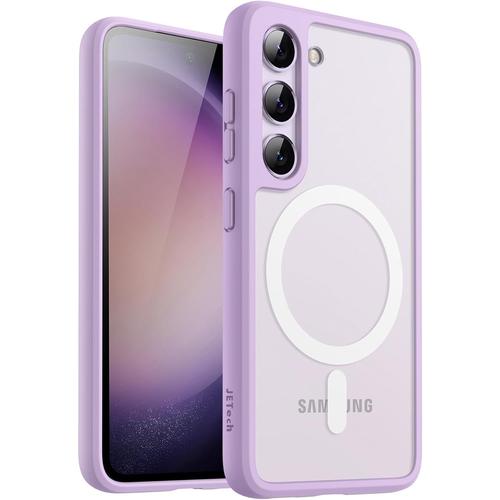 Coque Magnétique Pour Samsung Galaxy S23+ / S23 Plus 5g 6,6 Pouces, Compatible Avec Magsafe, Étui Housse Antichoc À Dos Translucide Mat (Lilas)