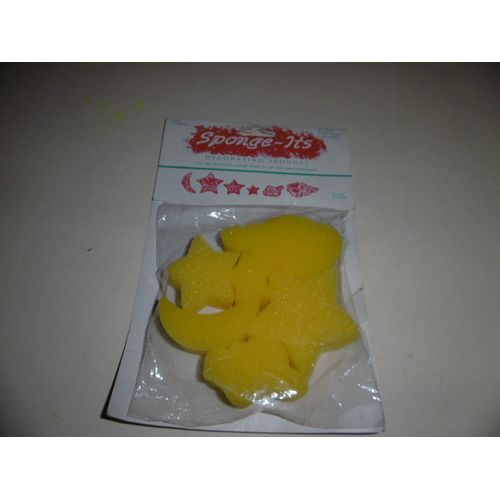 Sachet De 6 Eponges Tampon Mousse Etoiles, Lune, Nuages P.W.I. 500202/Duncan Tl456