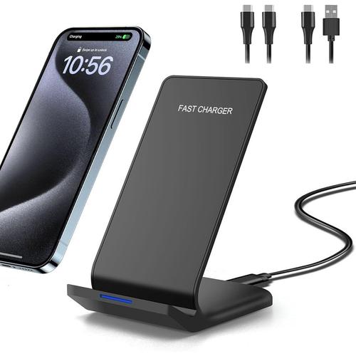 Chargeur Sans Fil Rapide 20w,Charge Rapide À Double Bobine Compatible Avec Iphone 15 14 13 12 11 Pro/Xr/Xs Max/8 Plus,Chargeur Induction Pour Samsung Galaxy S23/S22/Note 20/10/9/8