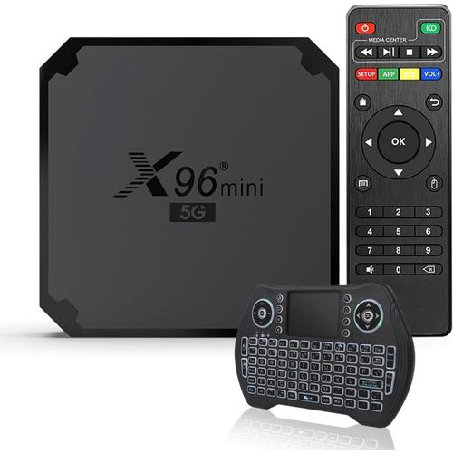 Box TV Android 8.1, Smart Media Player 2 + 16 Go de ROM Amlogic S905 W, support 2,4 GHz, WiFi 3D/1080P/4K - Box TV Android avec télécommande