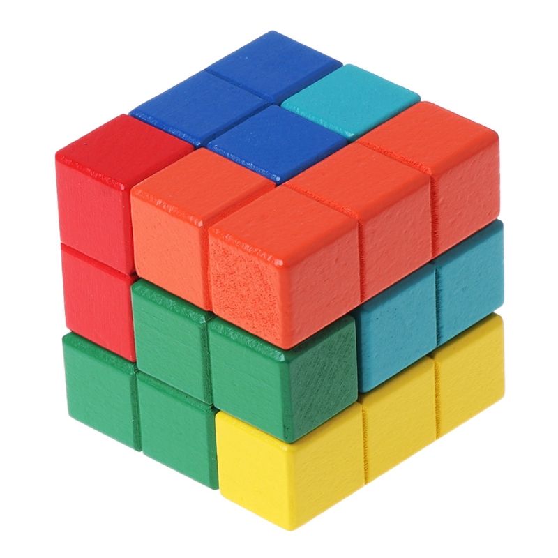 Bon66 Tetris Cube Magique Multicolore 3d Puzzle En Bois duc...
