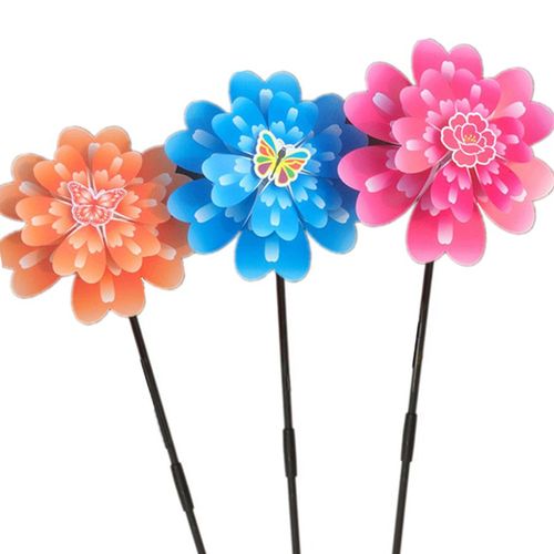 Bon66 Papillon Moulin À Vent Pivoine Fleur Coloré Vent Spinner Maison Jardin Décor