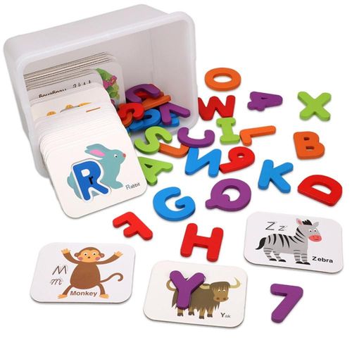 Bon66 Alphabet Et Numéro Cartes Flash Puzzle En Bois Peg Board Ensemble Préscolaire Éducatif Montessori Jouets Pour Les Tout-Petits Enfants Garçons
