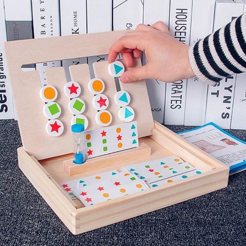 Bon66 Montessori Éducation Jouets En Bois Quatre Couleurs Jeu De Correspondance Début Enfants Enfants Préscolaire Formation Apprentissage Blocs De Construction Y4ud