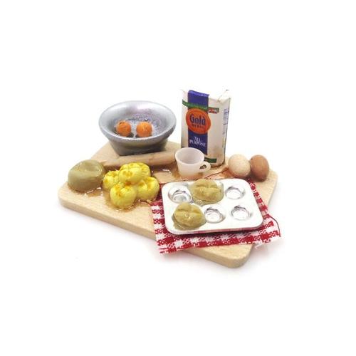 Bon66 1:12 Échelle Maison De Poupée Miniature Cuisine Nourriture Oeufs Lait Pain Lait Bouteilles Conseil Jouer Jouets Pour Poupée Cadeaux Y4ud