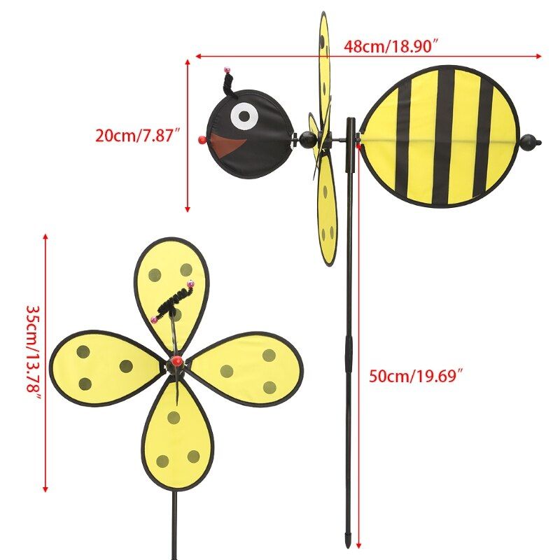 Bon66 Grande Abeille Moulin À Vent Whirligig Vent Spinner Maison Cour Jardin Décor Enfants Enfant Jouet Y4ud