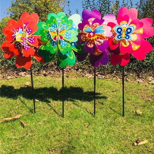 Bon66 Nouveauté Vent Spinner Moulin À Vent Jouets Jardin Décoration Insecte Dessin Animé Papillon Enfants Jouet Cadeaux Yard Roue Pinwheel Co