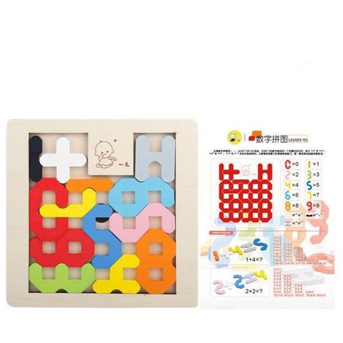Bon66 Coloré En Bois Tangram Puzzles Tetris Montessori Jeux Éducatifs Puzzles Enfants Jouet