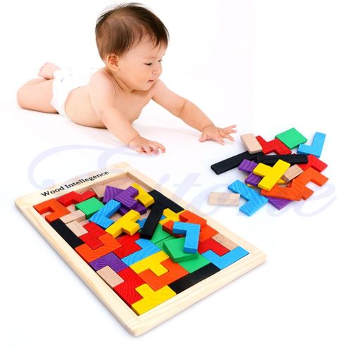 Bon66 Tangram Cerveau Teaser Puzzle Tetris Jeu Enfants Bois Jouet Éducatif