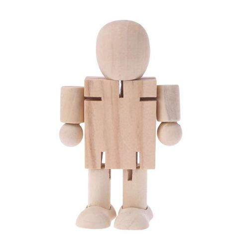 Bon66 Bricolage En Bois Robot Figure Modèle Enfants Enfants Puzzle Éducatif Jouet Maternelle Déformable Y4ud