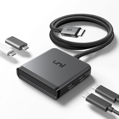 Hub USB C 5 Gbps, câble en Nylon de 60 cm, hub Adaptateur 4 Ports USB C vers USB C, répartiteur multiport pour iPhone 15 Pro Max, MacBook Pro/Air, iMac, iPad Pro, Dell, HP, Chromebook, Galaxy S23