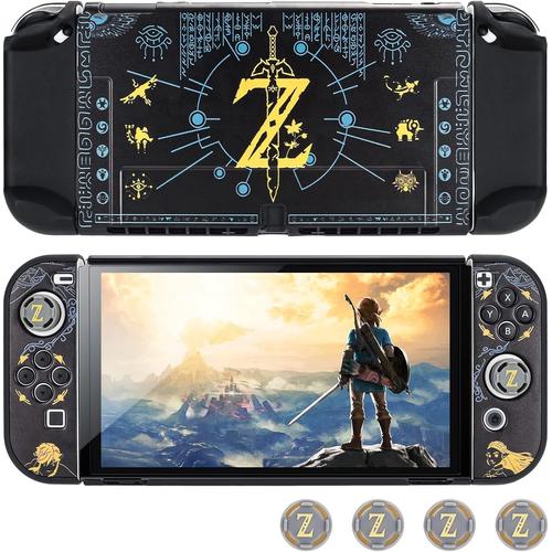 Housse De Protection Pour Switch Oled Console Accessoires Pour Switch Oled Avec Coque Rigide Dockable Et 2 Capuchons De Joystick En Silicone-Zelda