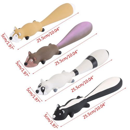 Bon66 Jouet De Jeu En Forme De Raton Laveur Outil À Morcer En Latex Pour Chien? Jouets De Jeu Avec Une Longue Queue De Dessin Animé
