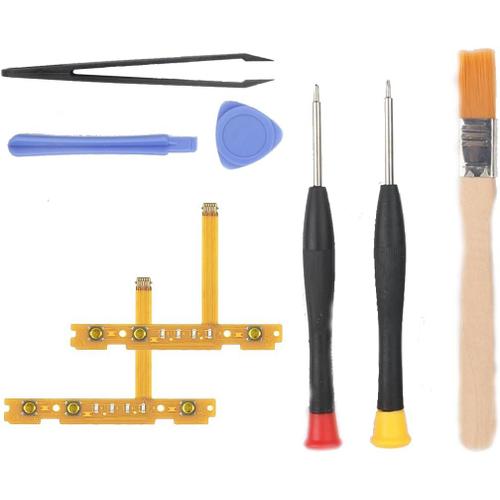 1 Jeu d'outils de réparation kit SL SR Bouttons Câble Flexible en Ruban avec Tri Wing Cross Wing Tournevis pour NS Switch/Switch OLED Manettes Joy-Con Apportez votre propre pince à épiler