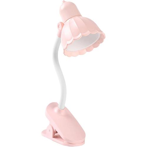 Rose Clip Sur La Lumière De Lecture, Veilleuse Légère Lampe De Bureau Lampe À Pince Moderne Lampe De Bureau Pour Enfants Pour Chambre D'enfant, Rose