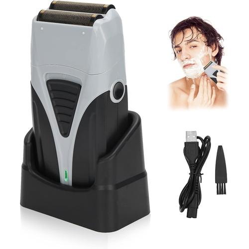 Noir+Gris Rasoir Électrique Hommes, Tondeuse Rechargeable Pour Tondeuse À Cheveux, Rasoir Alternatif, Trousse De Toilette Pour Hommes Avec Tondeuse Pour Barbe, Tête, Corps Et Visage