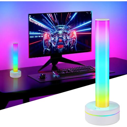 Smart Led Lampe Sans Fil, Rgb Lampe De Table Avec Capteur Sonore¿Batterie Rechargeable, Gaming Deco Lampe Avec 10 Modes De Scène Et Modes De Musique, Lumière D'ambiance Pour Tv, Pc