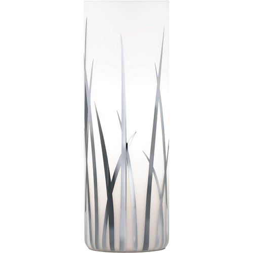 Blanc Lampe De Chevet Rivato, Lampe De Table Élégante En Verre Avec Décor, Luminaire De Salon En Chrome, Blanc, Avec Interrupteur, Douille E27