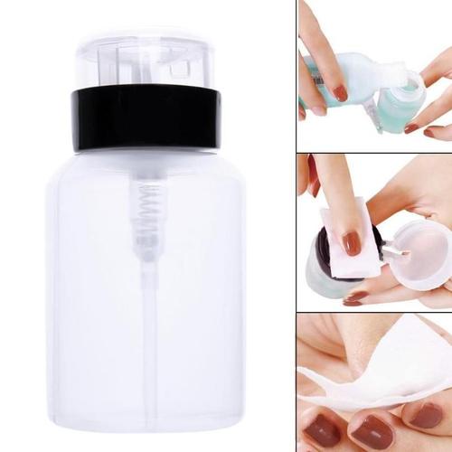 Bouteille À Pompe Vide Noire De 220ml, Presse À Alcool Liquide, Dissolvant De Vernis À Ongles, Nettoyant, Distributeur De Bouteilles, Récipient De Maquillage Rechargeable 