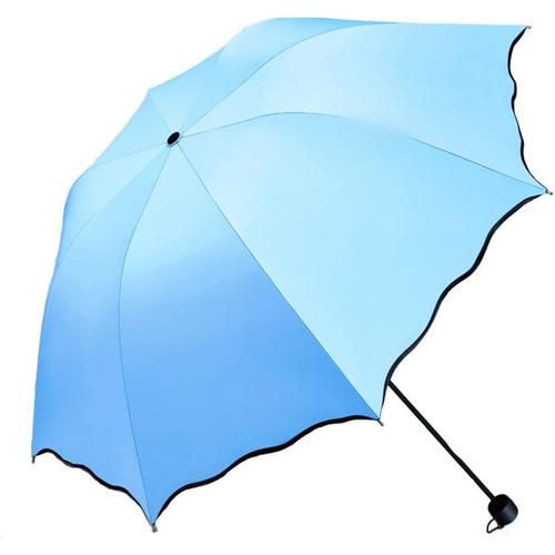 L-Bleu Ciel Parapluie Pliant Femme Anti-Uv Dentelle Parapluies Ombrelle Parasol Umbrella Venteux Pluie En Été
