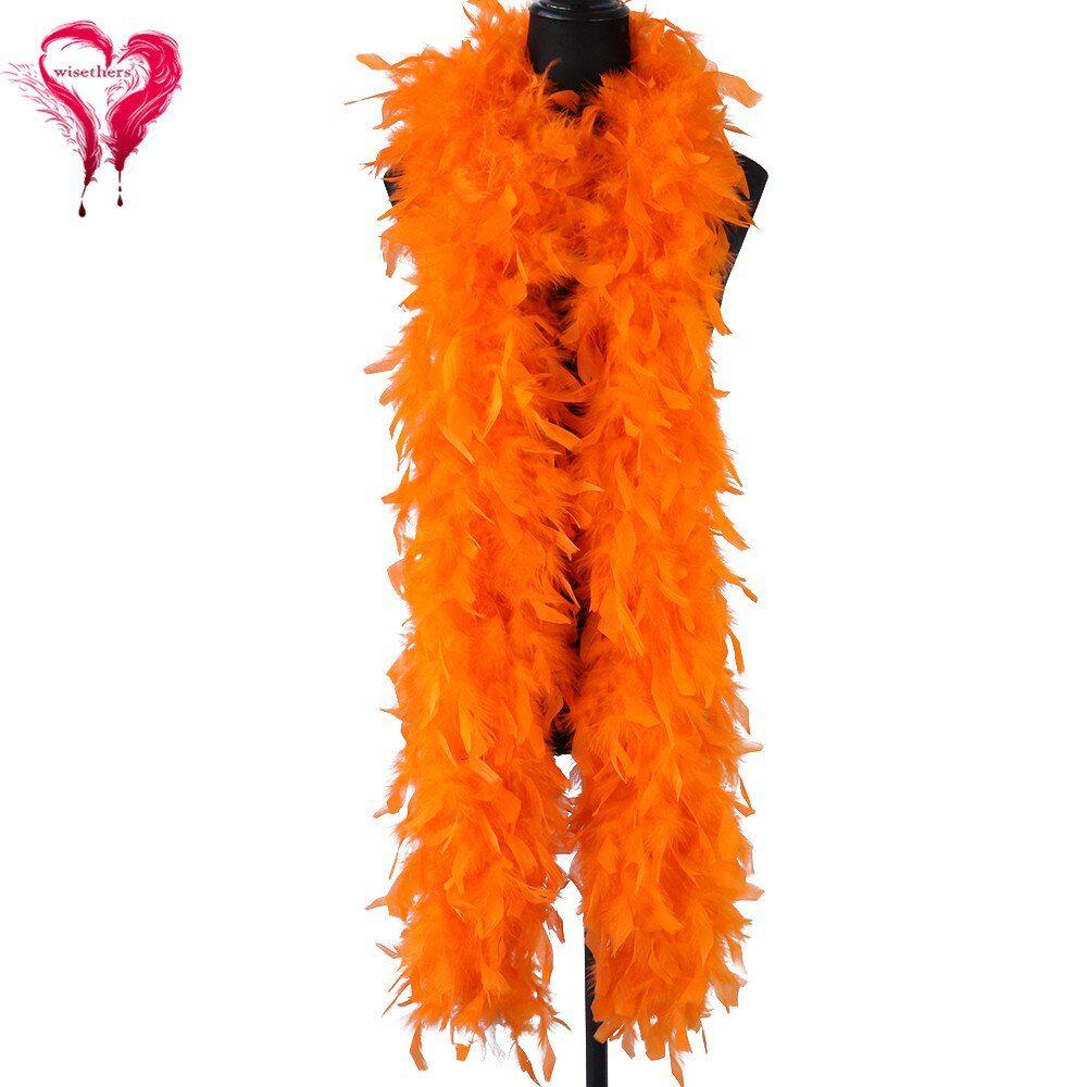 Orange / noir mélange 65 gramme Chandelle Boa de plumes 6 pieds Long danse  artisanat parti robe jusqu'à Halloween Costume de décoration de mariage,  8E31 -  France