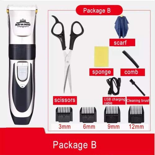 B Tondeuse À Cheveux Pour Hommes Rechargeable, Rasoir Barbe Electriques Hommes, Coupe De Cheveux Sans Fil Lame En Céramique Réglable Enfant Adulte 