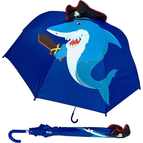 Requin Pirate 3d Parapluie Enfant Parapluie Canne Différents Motifs - Umbrella Garçons Filles - Maternelle Et École Accessoires- Pour La Rentrée Des Classes Pour Le Cartable Comme Petite