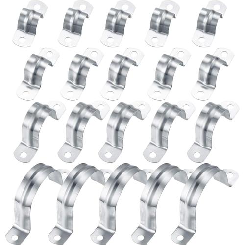 20 Pièces Tuyau Clips 304 Acier Inoxydable, 16mm/20mm/32mm/50mm U-Tube Pince Anneau pour Fixation, Collier de Serrage pour Tuyaux de Gaz Tuyaux en Plastique Tuyaux en Acier