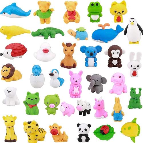 40pcs Gomme Animaux, Gommes À Effacer En Forme D'animaux 3d, Au Hasard Gommes À Effacer De Animaux, Pour Faveurs De Fête, Étudiants, Cadeaux, Récompenses De Devoirs