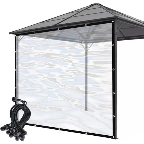 Rideau Extérieur Transparent Bâche De Pergola Imperméable Pe Bâche En Plastique Pour Terrasse, Extérieur, Résistance Aux Intempéries, Personnalisable (Color : Clear, Size : 2x3m/6.56x9.84ft)