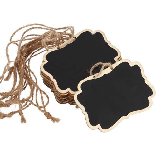 Tableau Noir Suspendu Tableau Noir en Bois Mini Tableau Rectangulaire Panneaux en Ardoise pour Écrire 6 Pièces Petit Tableau Effaçable Double Face avec Ficelle pour Signe D'écriture