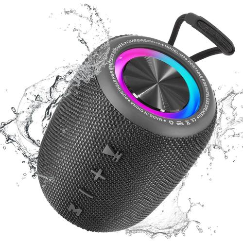 Enceinte Portable Bluetooth, BT5.3 Haut-Parleur sans Fil 20W Basses Riches avec Modes Lumière LED, Autonomie de 16H Supporte Radio FM, TF, USB, AUX pour Maison/Cyclisme/Extérieur/Voyages/Douche