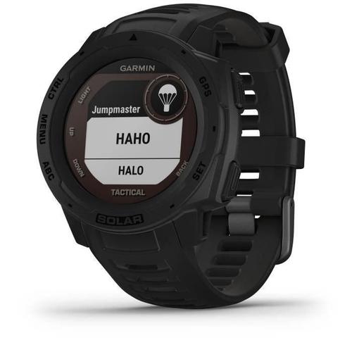 Garmin Instinct Solar Tactical Edition Noir - Montre Sport Avec Bracelet Silicone Noir - Taille Du Poignet : 132-224 Mm - Monochrome - Bluetooth, Ant+ - 53 G