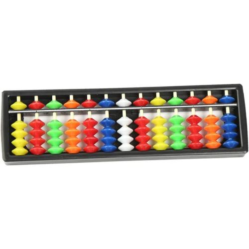 1pc Plastique Abacus Arithmétique Soroban Outil De Calcul 13 Tiges Avec Perles Colorées Grand Outil Éducatif Pour Les Enfants